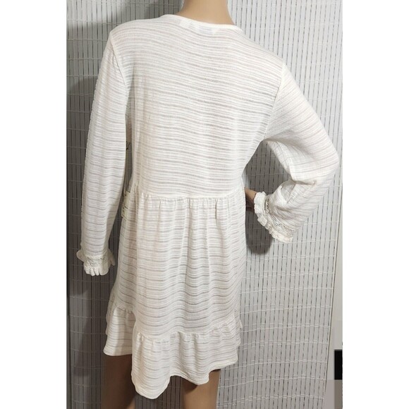 Cafe Marrakesh Dress or For Women Size Large Color Ivory Vneck long sleeves - Picture 3 of 10
